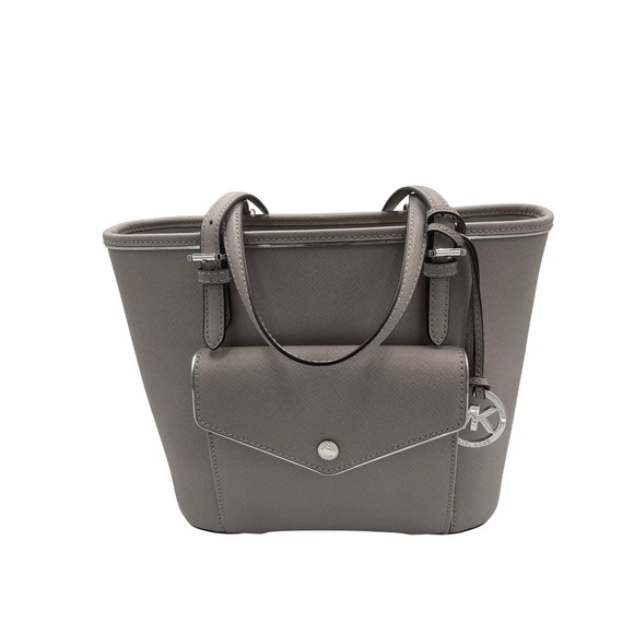 Michael Kors Handbags - Michael Kors Jet Set Trav. Saffiano Lthr Tote Bag Taupe Gry Slvr Hardware 442G9Y